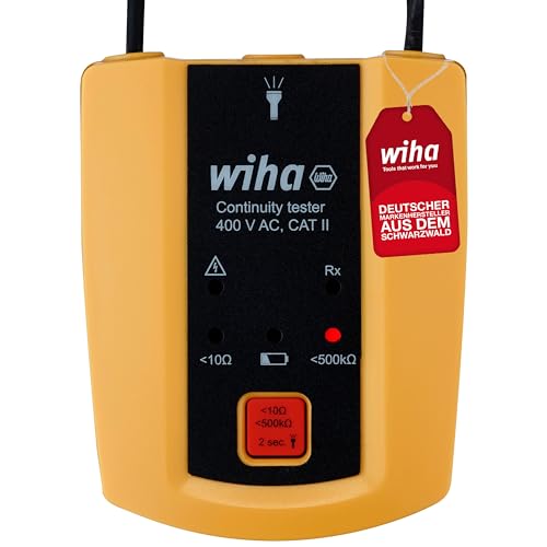 Wiha Durchgangsprüfer mit Ton bis 400 V AC, CAT II inkl. 2x AAA-Batterien I mit Taschenlampenfunktion I LED-Anzeige (45222) von Wiha