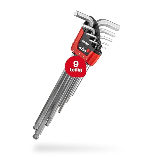 Wiha Stiftschlüssel Set im ErgoStar Halter (43851), Winkelschlüssel Sechskant-Kugelkopf MagicRing®, Innensechskantschlüssel 9-tlg. mattverchromt Wiha Stiftschlüssel Set im ErgoStar Halter (43851), Winkelschlüssel Sechskant-Kugelkopf MagicRing®, Innensechskantschlüssel 9-tlg. mattverchromt von Wiha
