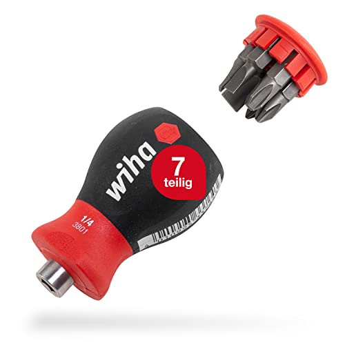 Wiha Schraubendreher Stubby mit Bit Magazin magnetisch (33736) I Schlitz, Kreuz I mit 6 Bits, 1/4" Wiha Schraubendreher Stubby mit Bit Magazin magnetisch (33736) I Schlitz, Kreuz I mit 6 Bits, 1/4" von Wiha