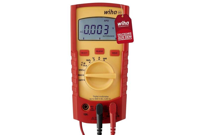 Wiha Multimeter (45218), Digitales Multimeter bis 600 V AC, CAT IV von Wiha