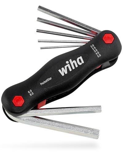 Wiha Multitool PocketStar® Innen-Sechskant 7-tlg., per Tastendruck schneller Zugriff, als Längs- und Quergriff einsetzbar, Stiftschlüssel sicher verstaut, all-in-one Werkzeug (23041) von Wiha