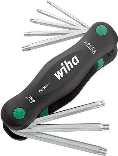 Wiha Multitool PocketStar® TORX 8-tlg., per Tastendruck schneller Zugriff, als Längs- und Quergriff einsetzbar, all-in-one Werkzeug (23049) von Wiha