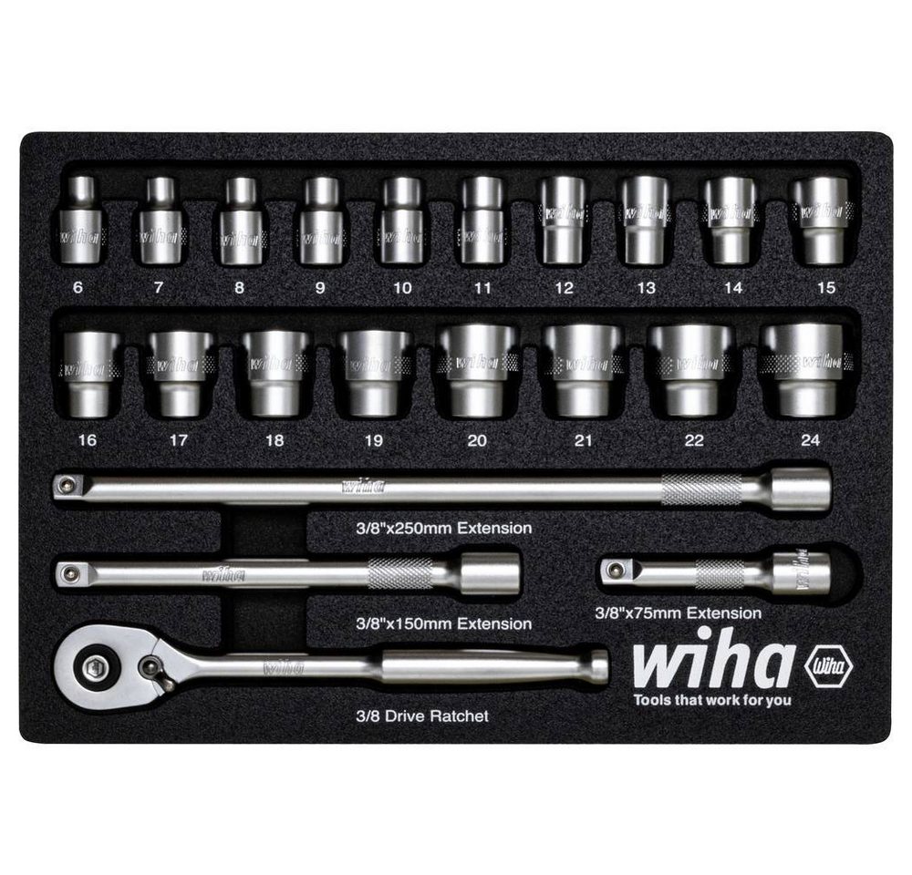 Wiha Ratsche Ratschenschlüssel Set 3/8″ 22-tlg von Wiha