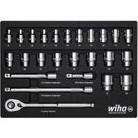 Wiha Ratschenschlüssel Set 1/2" 25-tlg. in Schaumeinlage (44740) von Wiha