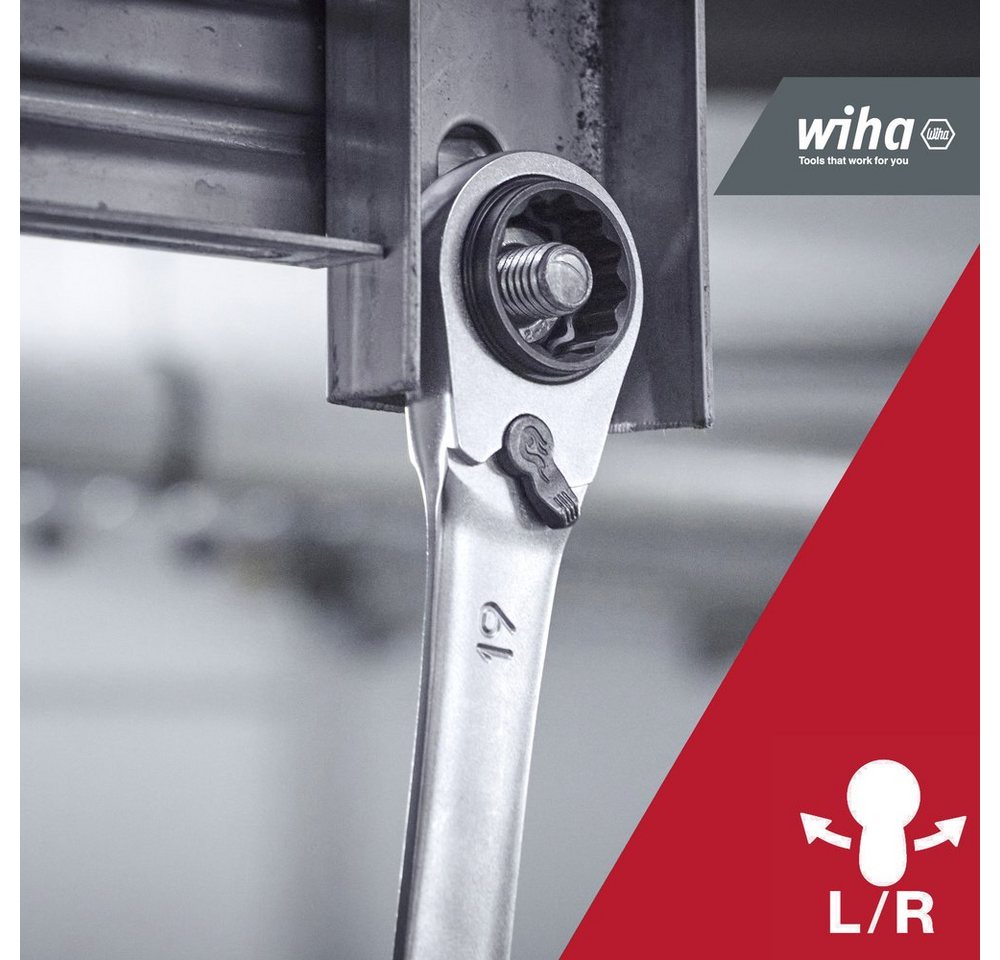 Wiha Ringschlüssel Wiha 45421 Doppel-Ratschenringschlüssel 10 - 19 mm von Wiha