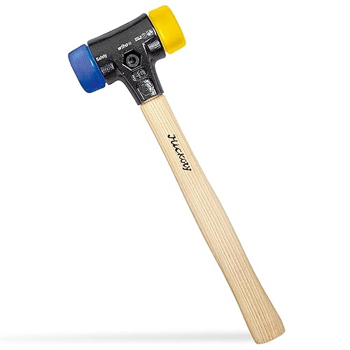 Wiha Schonhammer Safety I weich/mittelhart I Hickory-Holzstiel I Rund-Schlagkopf Ø 30 mm I Kunststoffhammer 290 mm I 272 g I Innenausbau, Montagearbeiten, Kfz-Reparatur & Maschinenbau (26653) von Wiha