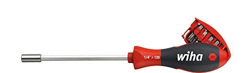 Wiha Schraubendreher mit Bit Set Magazin magnetisch Bithalter TORX® mit 8 Bits, 1/4" (32902) von Wiha