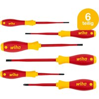 Schraubendreherset SoftFinish slimFix (36455), 6 teilig, Schraubenziehersatz vde Elektriker, isoliert 1000v, Schlitz/Kreuzschlitz - Wiha Schraubendreherset SoftFinish slimFix (36455), 6 teilig, Schraubenziehersatz vde Elektriker, isoliert 1000v, Schlitz/Kreuzschlitz - Wiha von Wiha