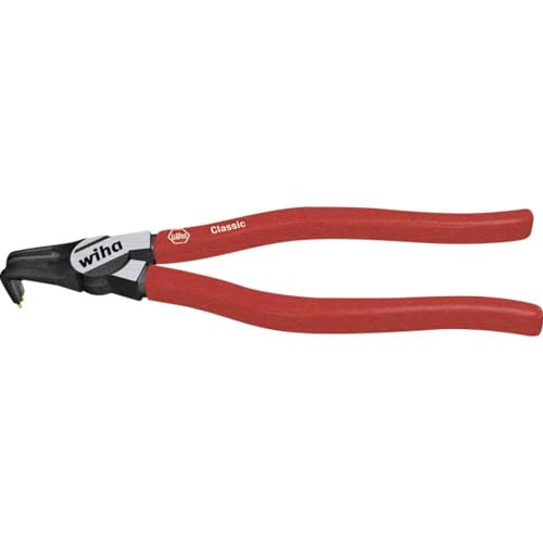 Wiha Sicherungsringzange Classic mit MagicTips® für Innenringe (Bohrungen) mit abgewinkelter Form (34694) J 11, 140 mm, Rot von Wiha