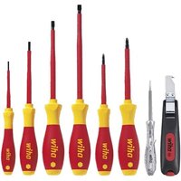 Wiha SoftFinish® electric Schlitz/Kreuzschlitz-Set mit Spannungsprüfer und Kabelmesser - 8-teilig - VDE- und GS-geprüft - 29897 von Wiha