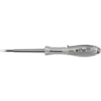 Wiha Spannungsprüfer SoftFinish® einpolig, 110 - 250 Volt Schlitz transparent, mit Ansteckclip 3 mm von Wiha