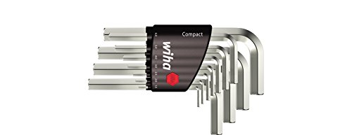 Wiha Stiftschlüssel Set im Compact Halter Sechskant 11-tlg. kurz, glanzvernickelt (36449) von Wiha