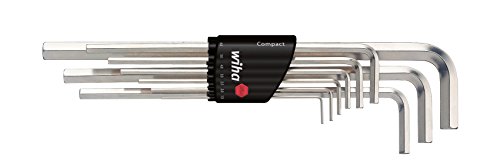 Wiha Stiftschlüssel Set im Compact Halter Sechskant 9-tlg. glanzvernickelt (01222) von Wiha
