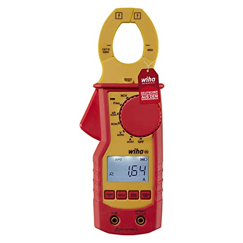 Wiha Strommesszange bis 1.000 V AC, CAT IV inkl. 2x AAA-Batterien I mit Taschenlampenfunktion I LCD-Anzeige (45219) von Wiha