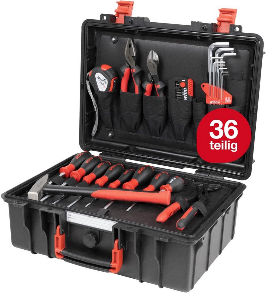 Wiha Werkzeugkoffer Basic L Lehrlingskoffer (45531), Set für Profi & Azubi Set 36-teilig von Wiha