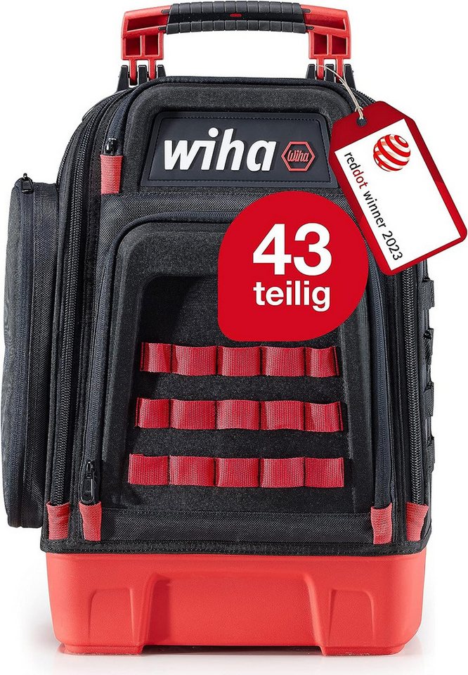 Wiha Werkzeugtasche (45529) - 43 tlg., Mechaniker Werkzeugrucksack, 41-tlg. von Wiha