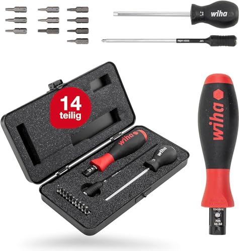 Wiha variabel einstellbare Drehmoment-Schraubendreher Set 0,8-5,0 Nm TorqueVario®-S TORX®, TORX PLUS® 14-tlg. in Box (34614) von Wiha