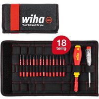 Schraubendreher und Bit Set slimVario (36068) 17 tlg. in Falttasche vde Elektriker ( Schlitz, Kreuzschlitz, Torx, PlusMinus, Spannungsprüfer) - Wiha von Wiha