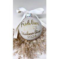 Personalisierte Weihnachtskugel - Erstes Weihnachten Mit Name & Jahr | Glas Ornament Für Kinder Einzigartiges Geschenk Zur Geburt von WikUniqueDE