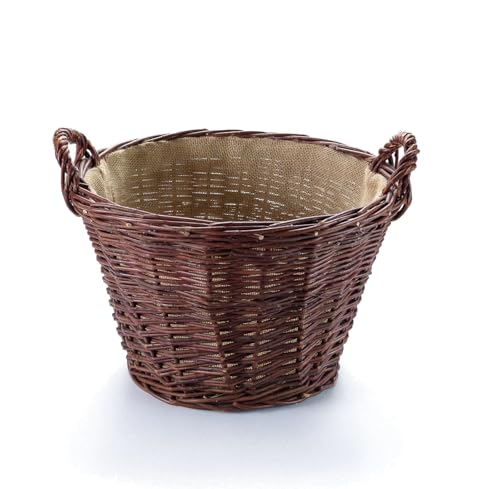 Wiklinowy Świat - Weidenkorb Ø50cm - Kaminholzkorb, Kartoffelkorb, Obstkorb, Füllkorb Kiepe Gartenkorb, Henkelkorb Weidengeflecht für Einkauf, in Naturfarbe Geräumig - Jute geklebt Wiklinowy Świat - Weidenkorb Ø50cm - Kaminholzkorb, Kartoffelkorb, Obstkorb, Füllkorb Kiepe Gartenkorb, Henkelkorb Weidengeflecht für Einkauf, in Naturfarbe Geräumig - Jute geklebt von Wiklinowy Swiat