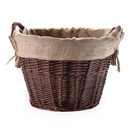 Wiklinowy Świat - Weidenkorb Ø60cm - Kaminholzkorb, Kartoffelkorb, Obstkorb, Füllkorb Kiepe Gartenkorb, Henkelkorb Weidengeflecht für Einkauf, in Naturfarbe Geräumig - Jute, mit Bändern befestigt Wiklinowy Świat - Weidenkorb Ø60cm - Kaminholzkorb, Kartoffelkorb, Obstkorb, Füllkorb Kiepe Gartenkorb, Henkelkorb Weidengeflecht für Einkauf, in Naturfarbe Geräumig - Jute, mit Bändern befestigt von Wiklinowy Swiat