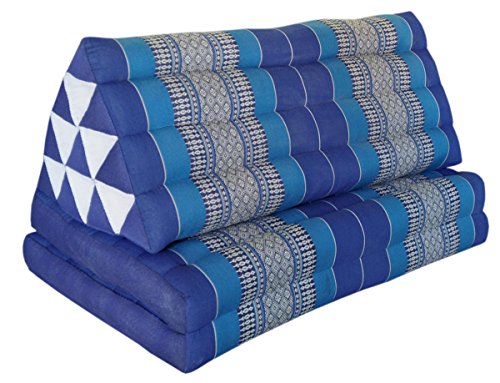Kapok Thaikissen, Dreieck XXL mit 2 Auflagen (82217 - blau) von Wilai