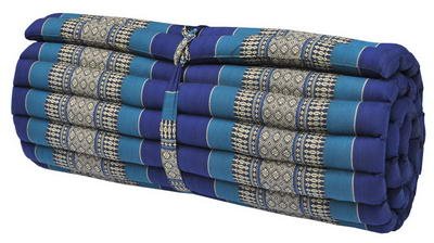 Kapok Thaikissen, Yogakissen, Massagekissen, Kopfkissen, Tantrakissen, Sitzkissen - Blau (Rollmatte breit - 82214) von Wilai