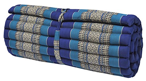 Kapok Thaikissen Rollmatte breit, blau von Wilai