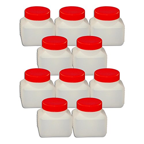 Wilai 10 x 250 ml Plastikflasche Weithalsflasche mit Deckel Behälter PE-Flasche lebensmittelecht ***Ideal zum Abfüllen von Kosmetikprodukten*** von Wilai