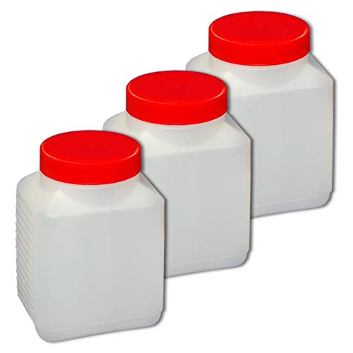 Wilai 3 x 500 ml Weithalsflasche mit Verschluss Behälter PE-Flasche lebensmittelecht Plastikflasche von Wilai