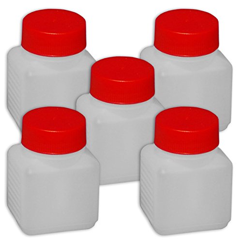 Wilai 5 x 100 ml Plastikflasche Weithalsflasche mit Deckel Behälter PE-Flasche lebensmittelecht ***Ideal zum Abfüllen von Kosmetikprodukten*** von Wilai