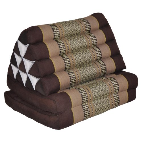 Wilai Bodenkissen Sitzkissen Bodenmatte Loungekissen Zierkissen Kapok Thaikissen, ausklappbar (82402 - braun/beige) von Wilai