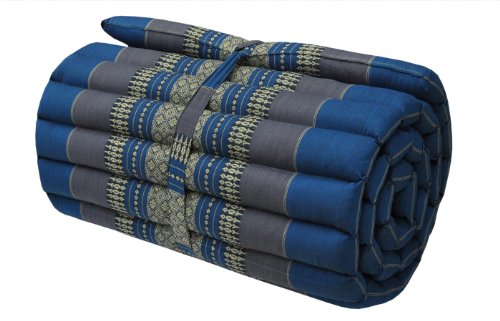 Wilai Kapok Thaikissen, Rollmatte schmal (81913 - blau/grau) von Wilai