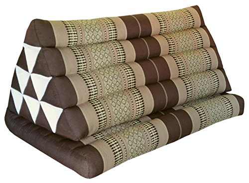 Wilai Kapok Thaikissen Dreieck XXL mit 1 Auflage (82416 - braun/beige) von Wilai