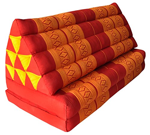Wilai Kapok Thaikissen Kissen mit Zwei Auflagen XXL, rot/orange von Wilai