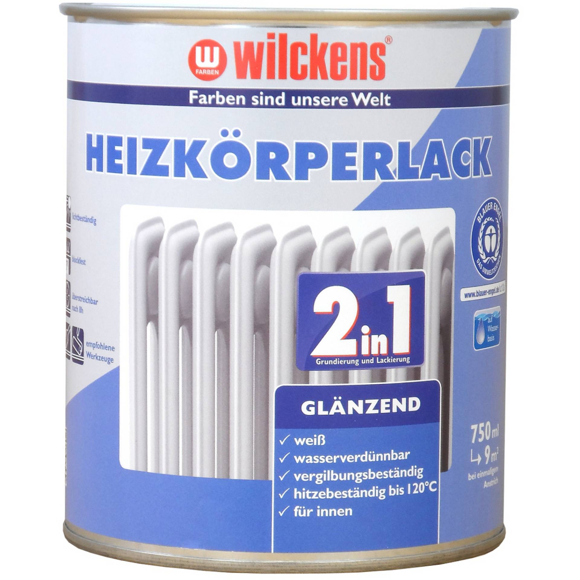 Wilckens 2in1 Heizkörperlack weiß glänzend 750 ml Wilckens 2in1 Heizkörperlack weiß glänzend 750 ml von Wilckens