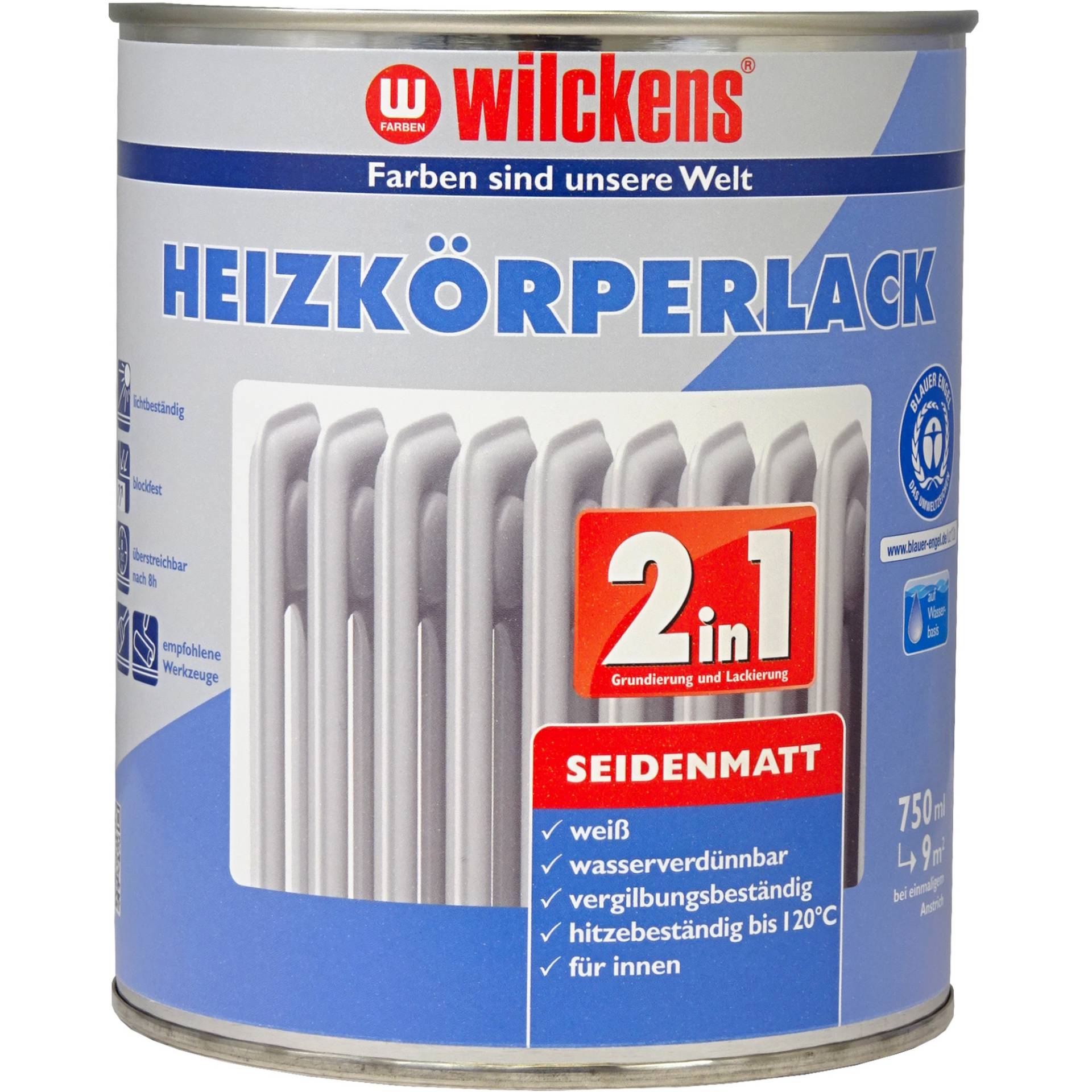 Wilckens 2in1 Heizkörperlack weiß seidenmatt 750 ml Wilckens 2in1 Heizkörperlack weiß seidenmatt 750 ml von Wilckens