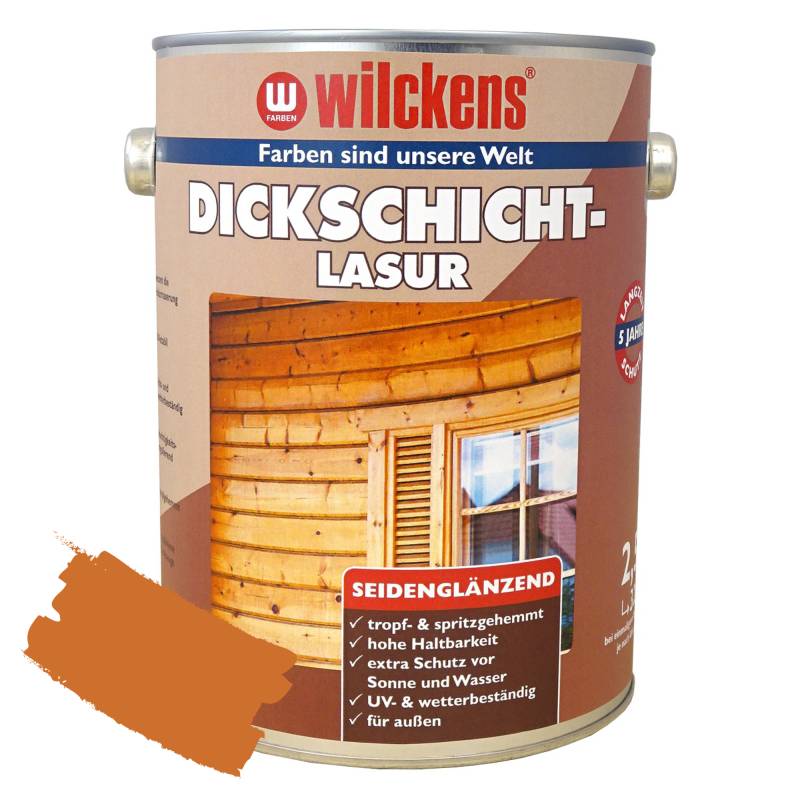 Wilckens Dickschichtlasur teakholzfarbend seidenglänzend 2,5 l von Wilckens