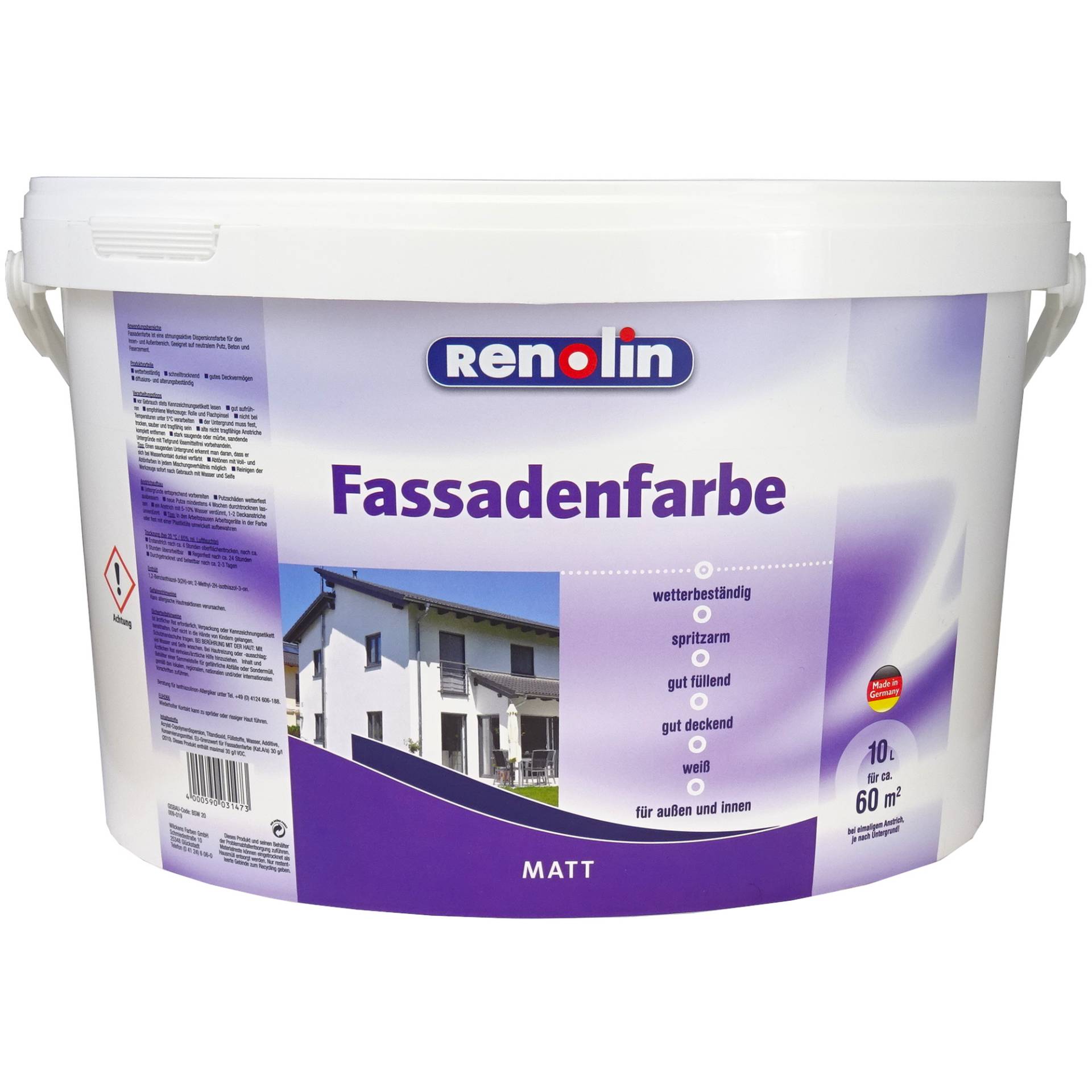 Wilckens Fassadenfarbe weiß matt 10 l Wilckens Fassadenfarbe weiß matt 10 l von Wilckens