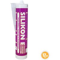 Silikon Fugendicht, Transparent, 310 ml 12er Set von Wilckens Farben