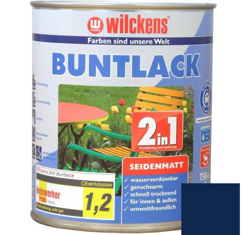 Wilckens Farben Acryl-Buntlack Buntlack 2in1 Lack, seidenmatt, Enzianblau RAL 5010, 750 ml von Wilckens Farben