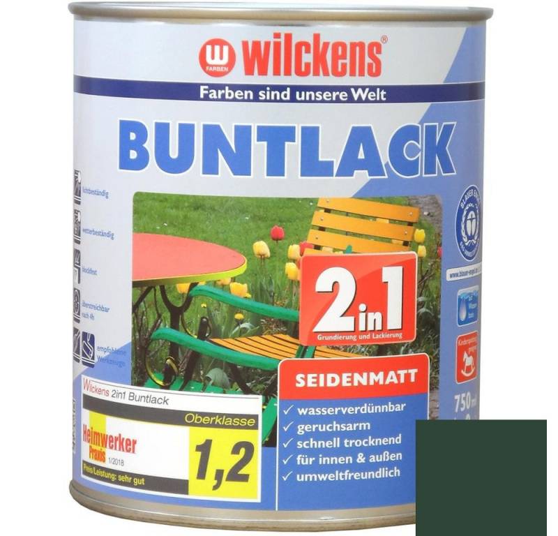 Wilckens Farben Acryl-Buntlack Buntlack 2in1 Lack, seidenmatt, Moosgrün (RAL 6005), 750 ml von Wilckens Farben