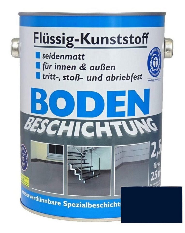 Wilckens Farben Bodenversiegelung, Flüssig-Kunststoff 2,5 L Bodenbeschichtung Stahlblau- RAL 5011 von Wilckens Farben