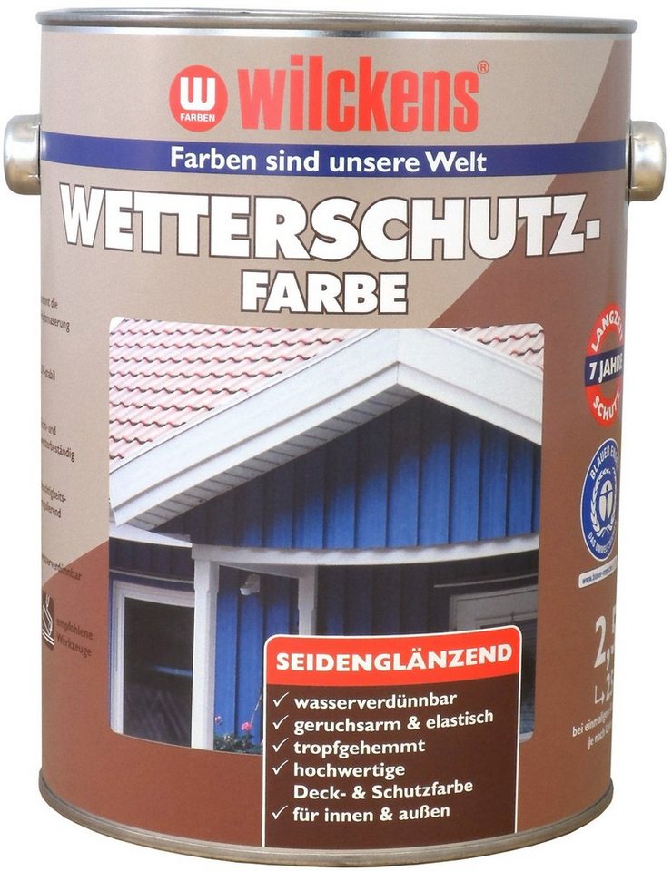 Wilckens Farben Fassadenfarbe, Wetterschutzfarbe Schokoladenbraun 2,5 L von Wilckens Farben