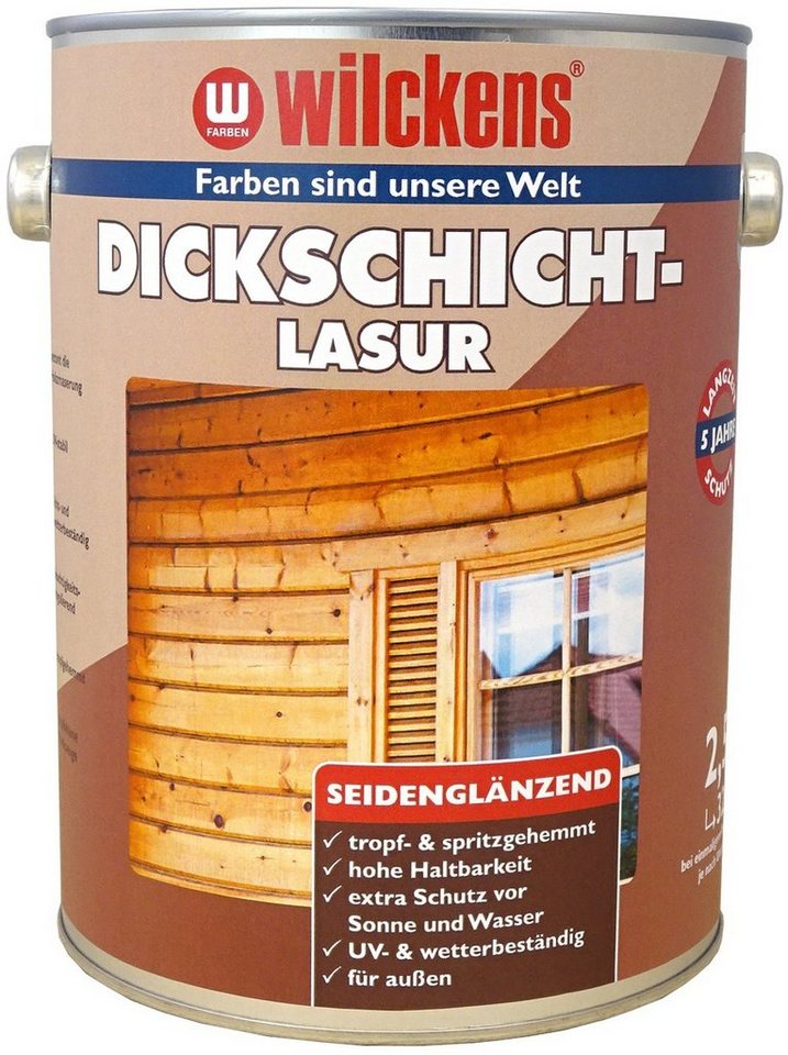 Wilckens Farben Holzschutzlasur, Wilckens Dickschichtlasur Farblos 2,5l von Wilckens Farben