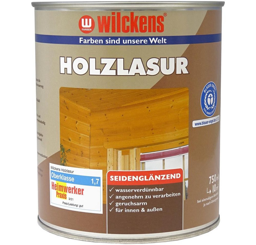 Wilckens Farben Holzschutzlasur Holzlasur LF, seidenglänzend, Weiß, 750 ml von Wilckens Farben