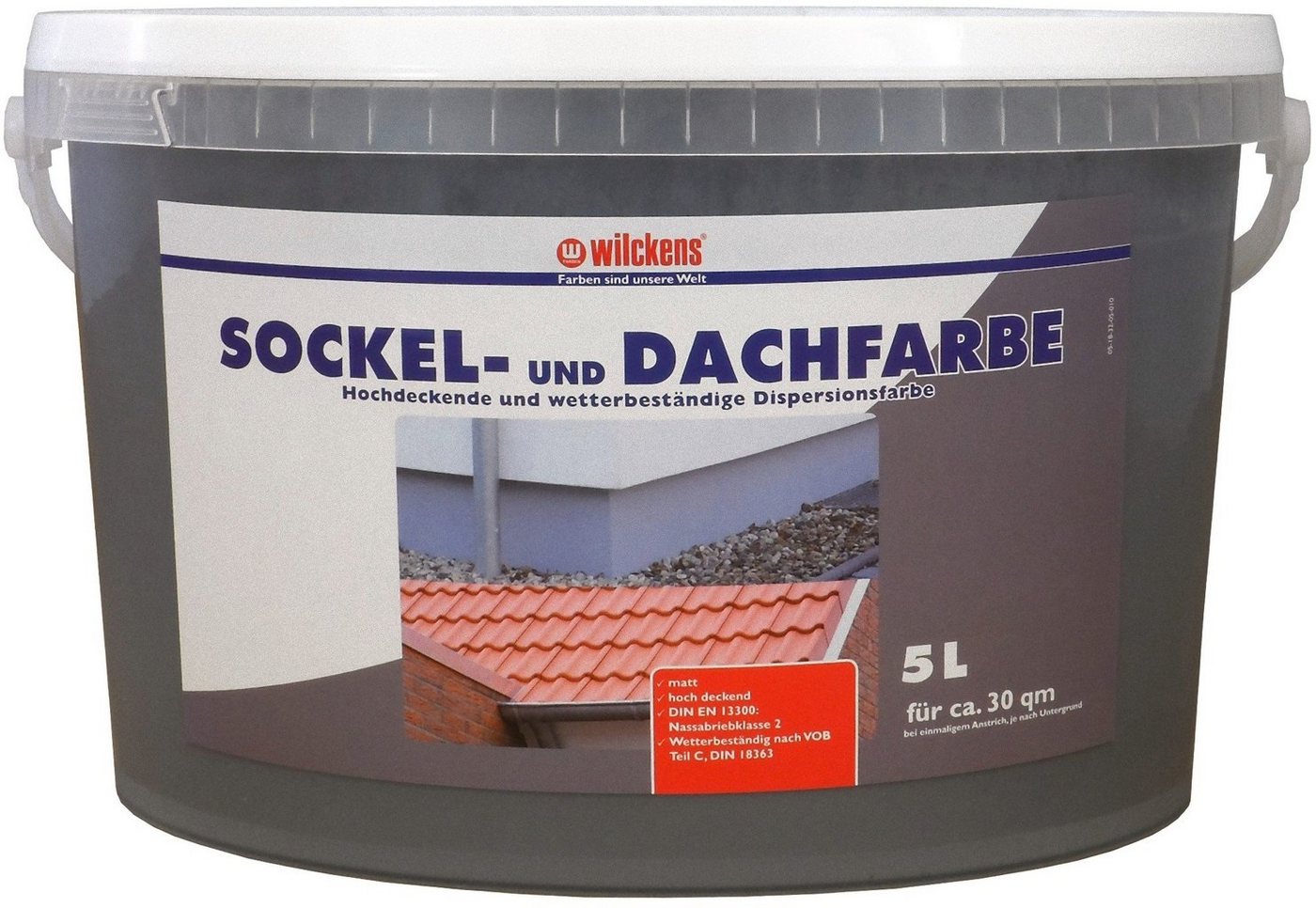 Wilckens Farben Sockelfarbe, 5l Sockel- Dachfarbe Schiefer Grau Sockelfarbe Außenfarbe von Wilckens Farben