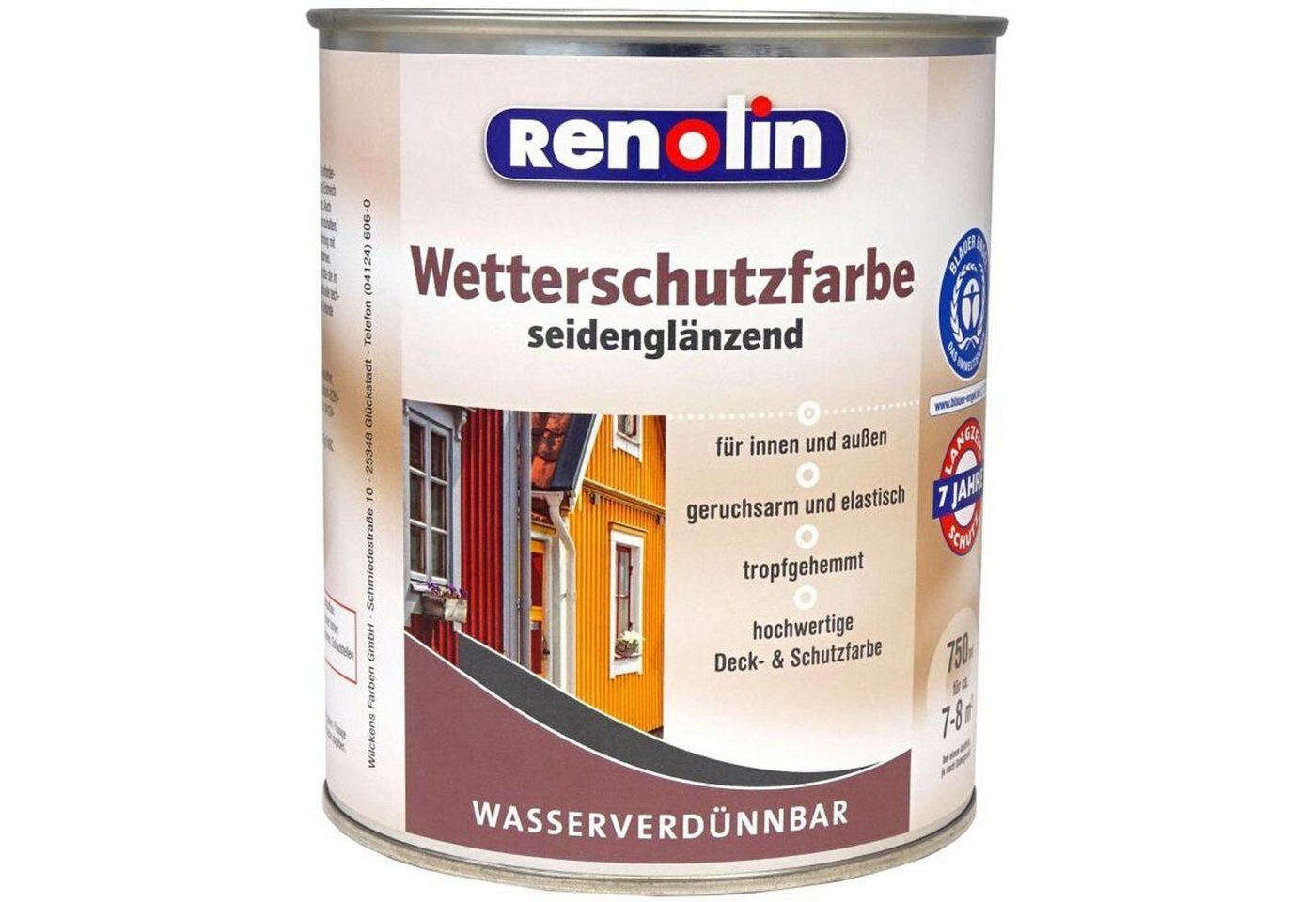 Wilckens Farben Vollton- und Abtönfarbe 3x 750ml Renolin Wetterschutzfarbe wasserverdünnbar innen außen Schutz von Wilckens Farben