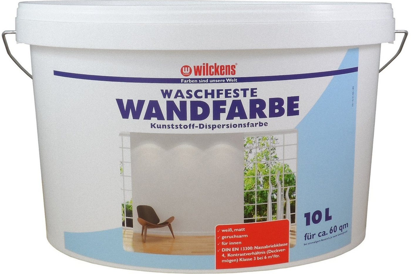 Wilckens Farben Wandfarbe, Wandfarbe waschfest Weiß 10 L von Wilckens Farben