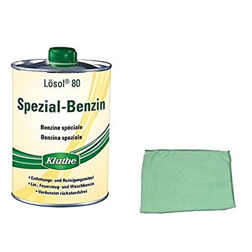 1 Liter Spezial Benzin zum Reinigen und Entfetten inkl. Microfasertuch zum Auftragen (Spezial-Benzin) von Wilckens